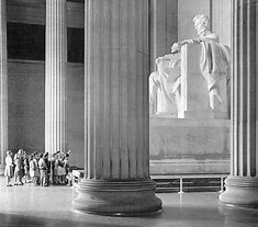 An American totemic figure, Lincoln sits like the goddess Athena in his memorial temple, Washington DC